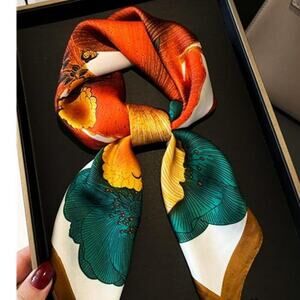 Hair Bandanas Scarf Lightweight Fashion Neck Silk Satin Head Floral Print